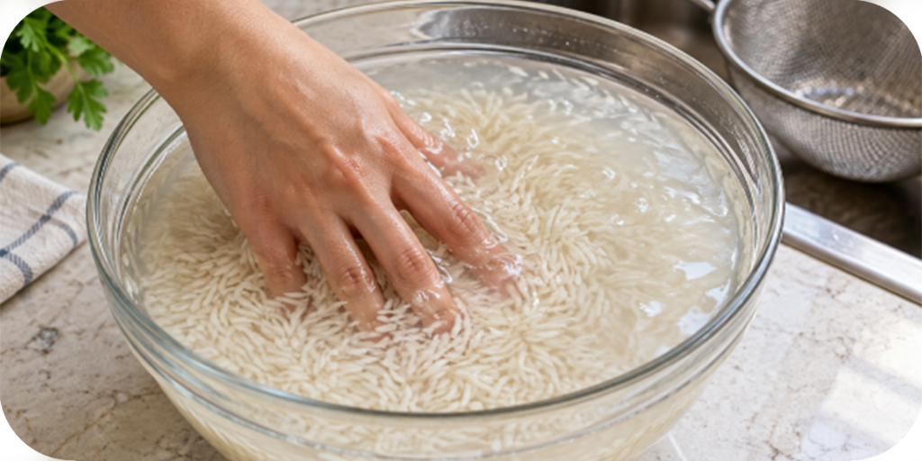 Rinse and Soak the Rice